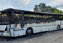 Nocny pożar w Zielonej Górze. Autobus spłonął doszczętnie