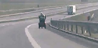 Na elektrycznym wózku inwalidzkim 38-latka jechała drogą ekspresową (FILM)