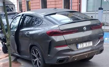 Kompletnie pijany kierowca bmw rozbił 11 samochodów (FILMY)