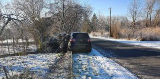 Pijany kierowca volkswagenem ściął 16 słupków ogrodzenia, porzucił auto i uciekł. Pił w czasie jazdy (ZDJĘCIA CZYTELNIKA)