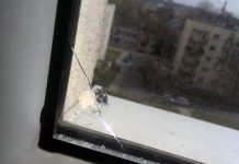 Ktoś nocą strzelił w okno mieszkania w Zielonej Górze (ZDJĘCIE CZYTELNIKA)