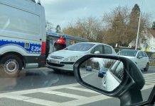 Zderzenie trzech samochodów w Zielonej Górze (ZDJĘCIA CZYTELNIKA)