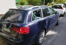 Ktoś skopał audi na parkingu w Zielonej Górze. Wandale wybili też szybę (ZDJĘCIA CZYTELNIKA)