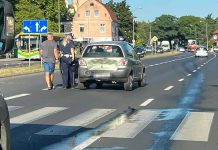 Wypadek w Zielonej Górze. Bus uderzył w toyotę (ZDJĘCIA CZYTELNIKA)