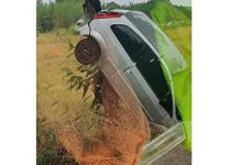 Kierujący fordem wypadł z drogi. Samochód oparł się o drzewo. Mogą mówić o szczęściu (ZDJĘCIE CZYTELNIKA)