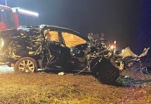 Poważny wypadek pod Nowogrodem Bobrzańskim. Kierowcę z mazdy wycinali strażacy. Z auta wypadł silnik (ZDJĘCIA)