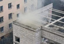 Pożar w pustostanie w Zielonej Górze (ZDJĘCIE CZYTELNIKA)