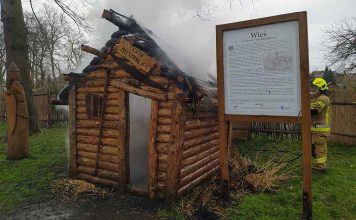 Bezmyślny pożar. Ktoś podpalił chatkę w Małomicach (ZDJĘCIA)