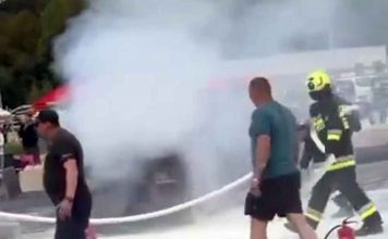 BMW spłonęło podczas festiwalu samochodowego Nevermind w Gubinku (FILM)