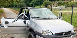 Pijany zielonogórzanin szalał kompletnie rozbitym oplem po Łagowie