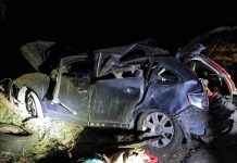 Dachował citroenem i uderzył w drzewo koło Krępy. Trzy osoby wyszły bez szwanku (ZDJĘCIA)