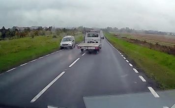 To było „śmiertelne” wyprzedzanie na obwodnicy Żar. To zrobił kierowca lawety (FILM CZYTELNIKA)