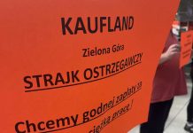 Strajk ostrzegawczy w Kauflandzie w Zielonej Górze. Pracownicy odeszli od kas