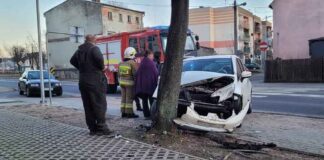Wypadek w Nowogrodzie Bobrzańskim. Samochód uderzył w drzewo. W aucie dziecko