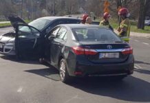 Zderzenie renault i toyoty w Zielonej Górze