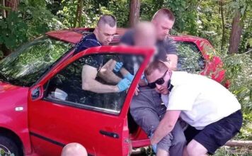 Samochód uderzył w drzewo. Dramatyczna akcja ratunkowa (ZDJĘCIA)