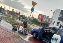 Zielona Góra. Zderzenie bolta i rowerzystki. Kobieta trafiła do szpitala (ZDJĘCIA)