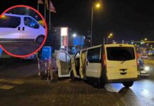 Zielona Góra. Zasłabł i busem przeciął drogę wbijając się w piach