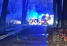 Samochód uderzył w drzewo i zapalił się. Kierowca spłonął. Na miejscu zielonogórska policja