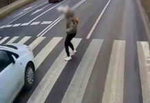 Zielona Góra. Piesza cudem uniknęła potrącenia, kierująca surowo ukarana (FILM)