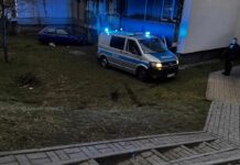 Zielona Góra. Policyjny pościg za fordem, uciekinier zjechał po schodach i zarył autem w skarpę (ZDJĘCIA)
