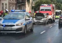 Zielona Góra. Zderzenie trzech samochodów w centrum miasta (ZDJĘCIA CZYTELNIKA)