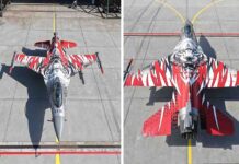 Niesamowite oklejenie F-16 z bazy w Krzesinach. Tym samolotem miał polecieć SLAB (ZDJĘCIA)