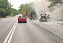 Pożar Alfy Romeo w Zielonej Górze (ZDJĘCIE CZYTELNIKA)