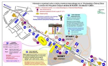 Zielona Góra. Uwaga, przy cmentarzu nie będzie dwóch parkingów (MAPA)