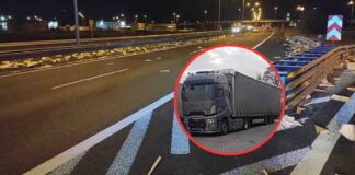 Sulechów. Kompletnie pijany kierowca ciężarówki na S3 uderzył w trzy ciężarówki i busa, droga zasypana opakowaniami