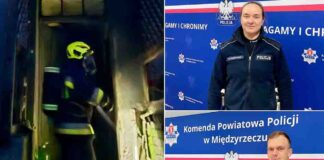 Ogień strzelał z komina, policjanci z drogówki zdążyli wyprowadzić 79-latkę