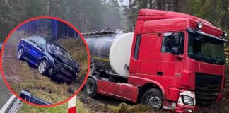 Uderzyła Oplem w ciężarówkę. Może mówić o dużym szczęściu