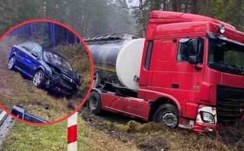 Uderzyła Oplem w ciężarówkę. Może mówić o dużym szczęściu