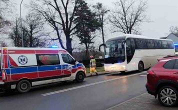 Wypadek w Krzeszycach. Autobus potrącił mężczyznę na przejściu dla pieszych