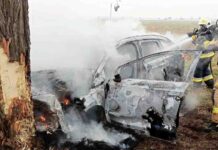 Makabryczny wypadek. Kierowca spłonął w elektrycznym samochodzie