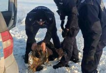 Pies przymarzł do ziemi. Uratowali go policjanci