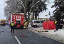 Studźce. Śmiertelny wypadek. Nie żyje 43-letnia kobieta, dwoje dzieci zostało rannych