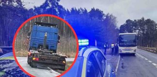 Karpicko. Mogło dojść do tragedii. Zderzenie autobusu z dziećmi z ciężarówką