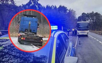 Karpicko. Mogło dojść do tragedii. Zderzenie autobusu z dziećmi z ciężarówką