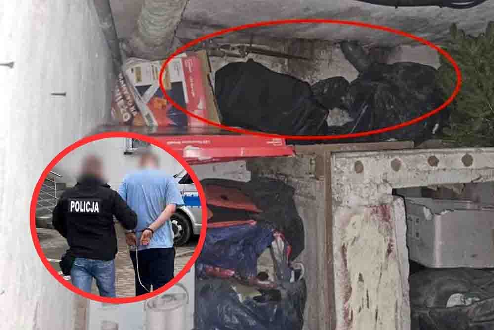 Poszukiwany 29-latek miał prymitywną skrytkę w piwnicy pod sufitem