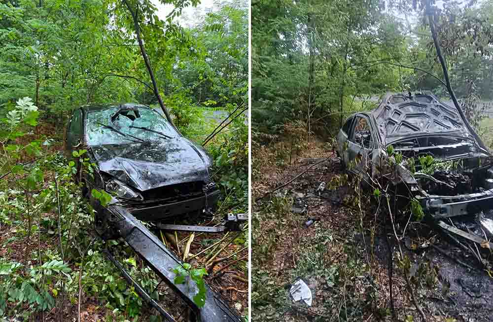 Żary. Ktoś podpalił samochód uciekiniera. Ford poszedł z dymem